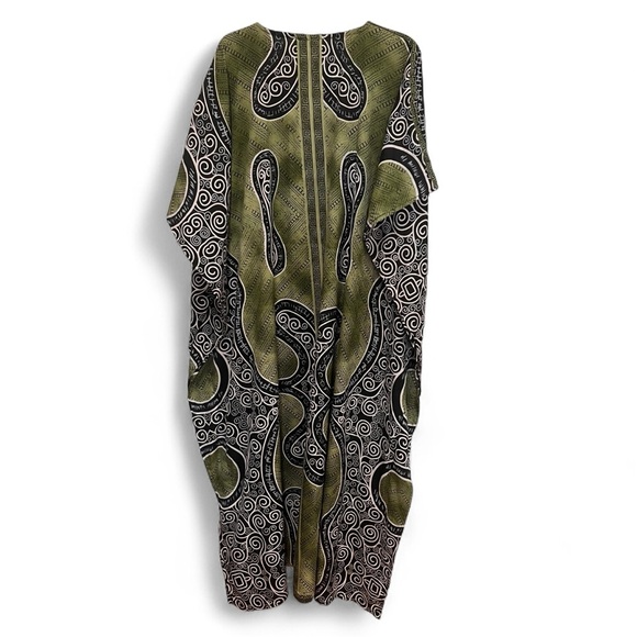 Gypsie Blu Kimono Maxi Dress Caftan Cover Up One Size Fits Most - Picture 5 of 10